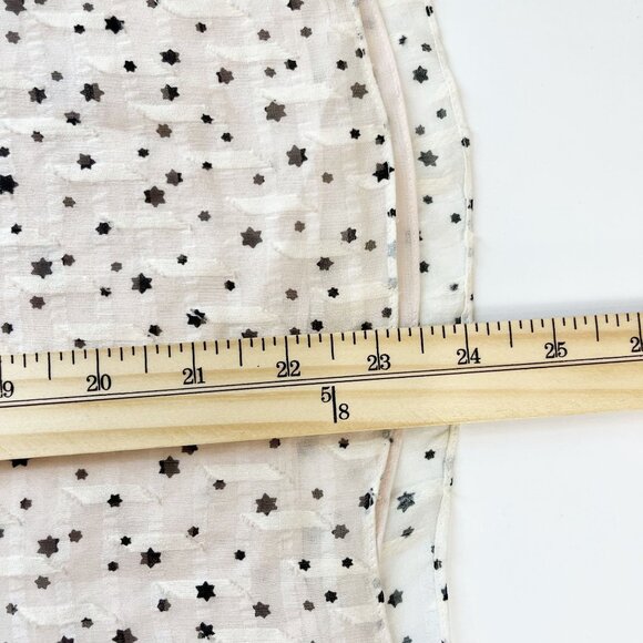 Rebecca Taylor Ivory & Black Star Print Long Sleeve Blouse Silk - Women's Size 2 - Picture 7 of 7